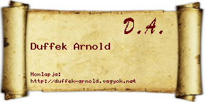 Duffek Arnold névjegykártya